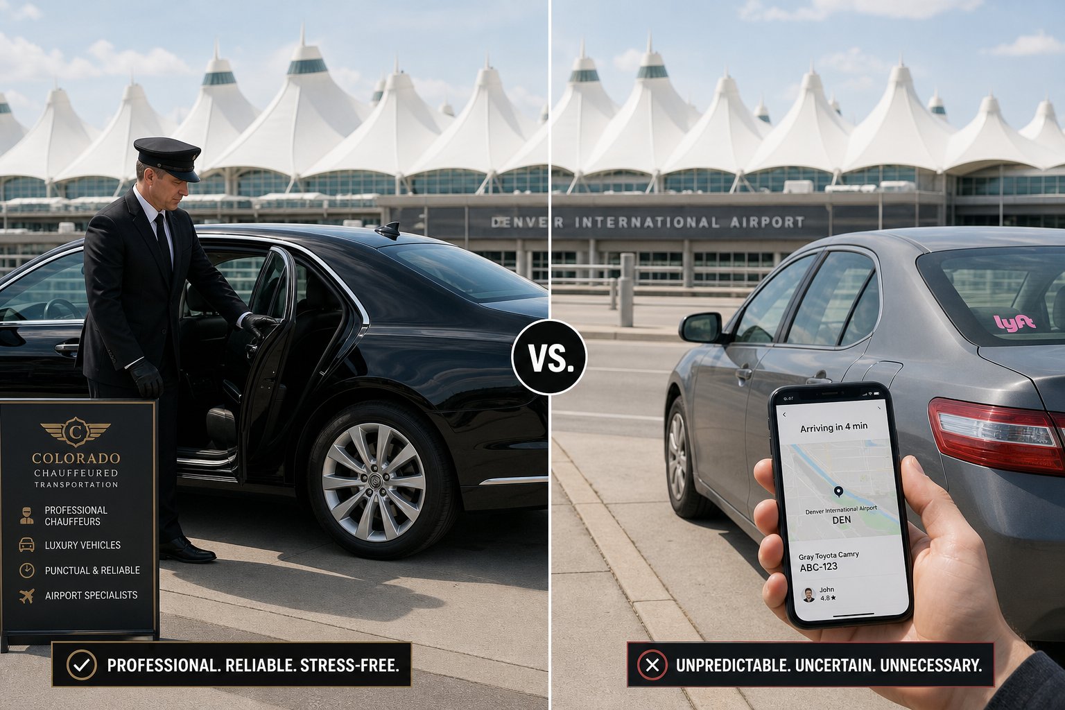Private Airport Transfer vs Rideshare at DIA